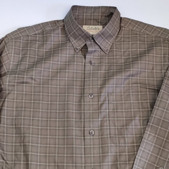 Cabela's Outfitter Series long sleeve button down shirt olive green men's size M - Picture 2 of 9